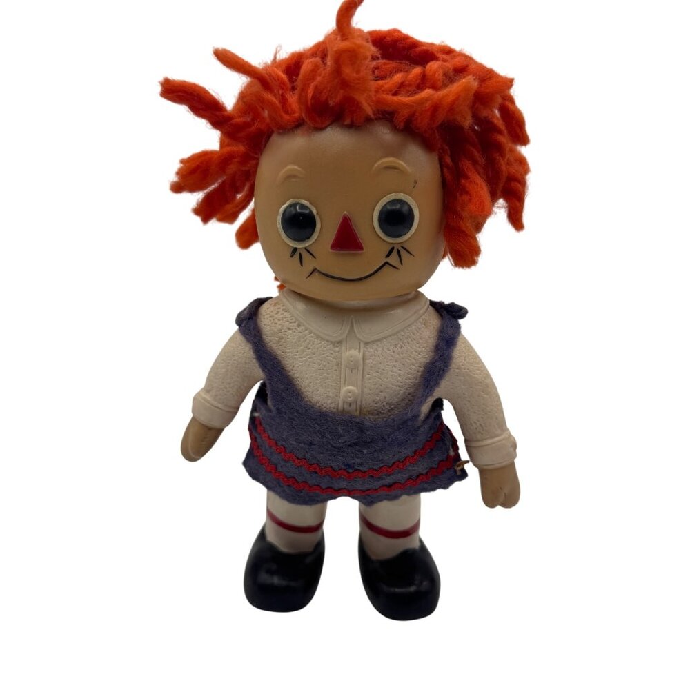 Vintage 1974 Royalty Industries Raggedy Ann Doll With Orange Yarn Hair & Classic